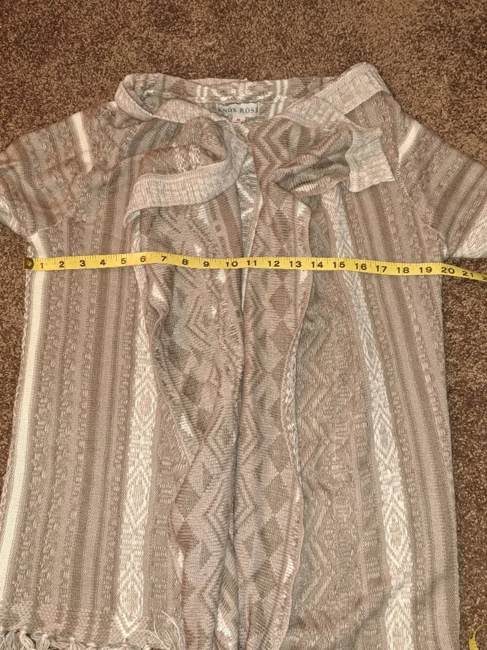 Knox Rose boho chic fringe festival southwestern aztec sweater coat jacket. - Picture 9 of 10